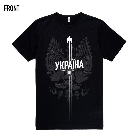  Зображення Чорна футболка «Україна» 